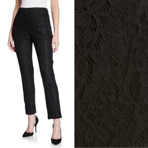 Veronica Beard Black Textured Cropped Pants